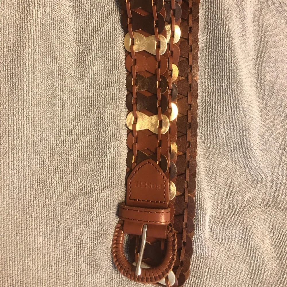 Fossil Multi Color Leather Belt L - Picture 1 of 6